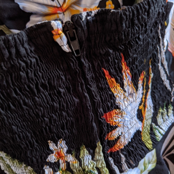 Hell Bunny Hawaiian Flower Print Dress XS - Picture 4 of 8